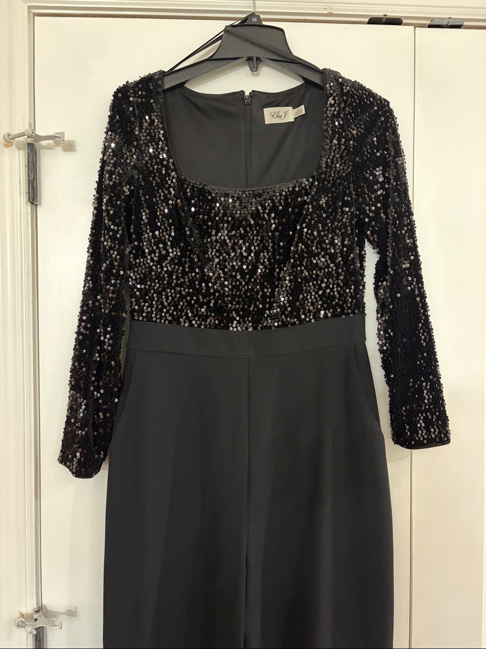 Black Sequin Top Jumpsuit